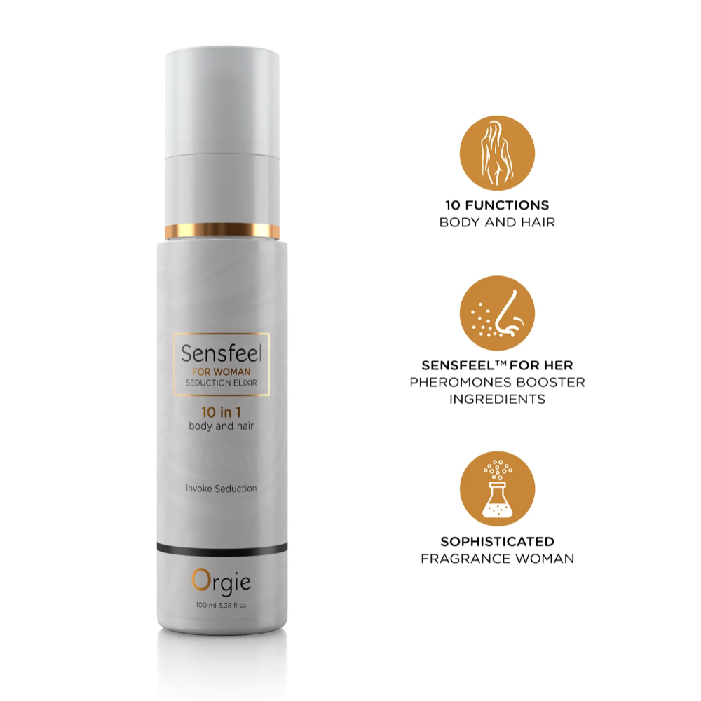 Лосьон для тела и волос с феромонами "SENSFEEL - SEDUCTION ELIXIR 10 IN 1 FOR WOMAN", Orgie