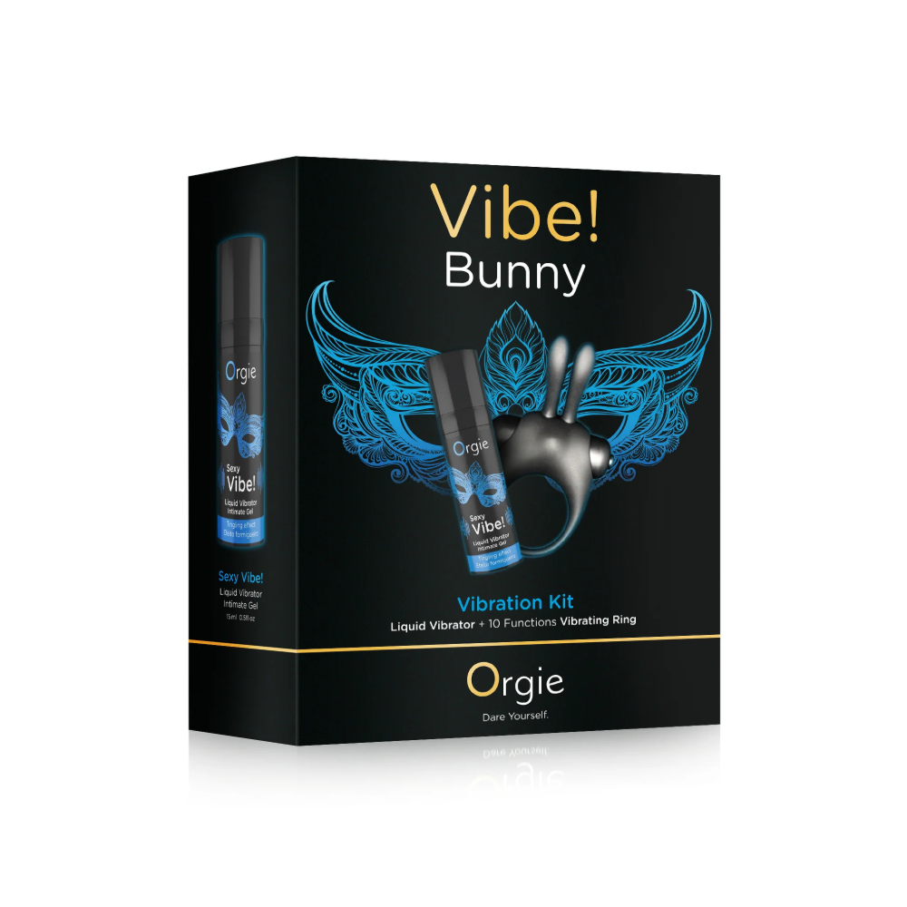 Жидкий вибратор и эрекционное кольцо с вибрацией "VIBE! BUNNY", Orgie