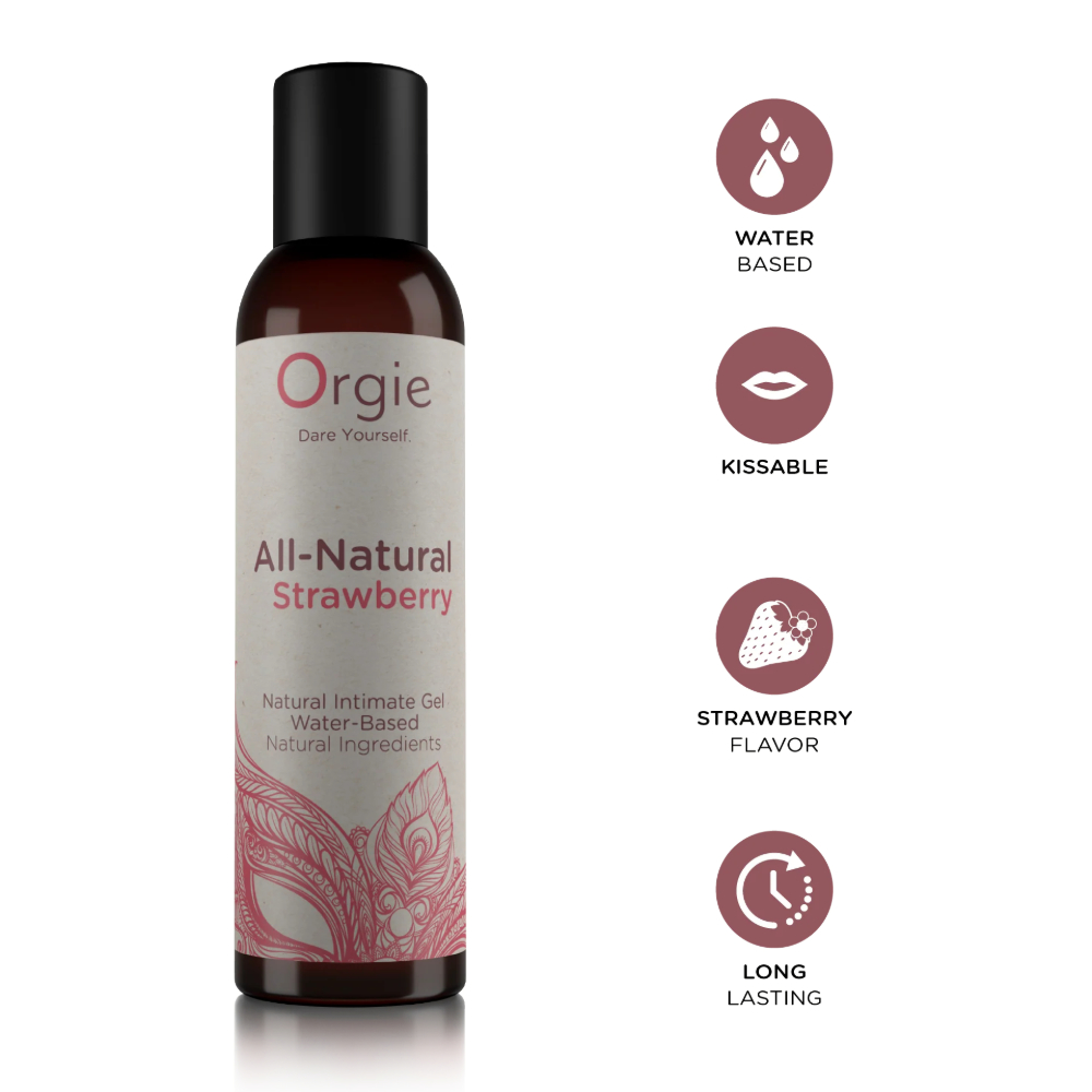 Лубрикант на водной основе со вкусом клубники "ALL NATURAL STRAWBERRY", Orgie
