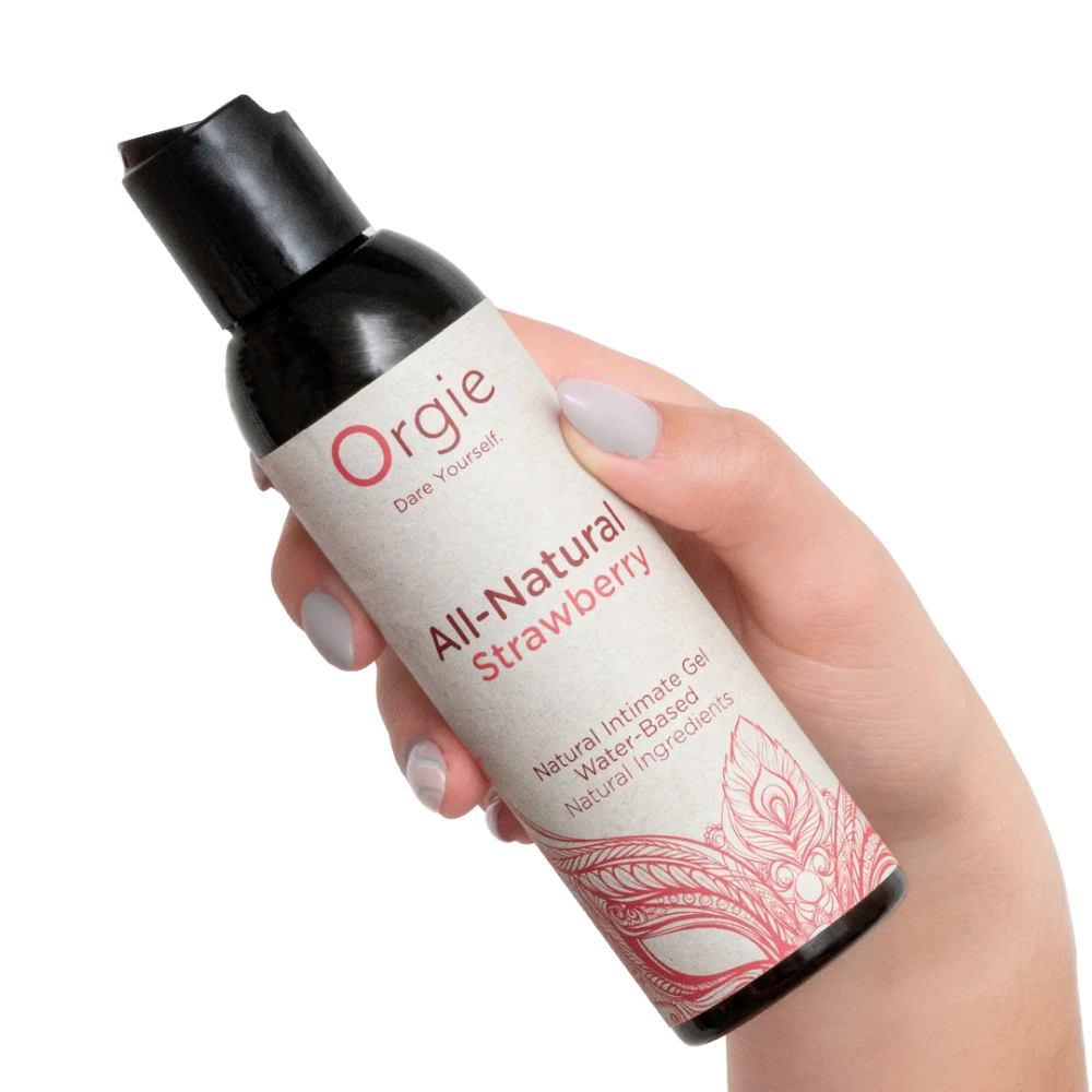 Лубрикант на водной основе со вкусом клубники "ALL NATURAL STRAWBERRY", Orgie