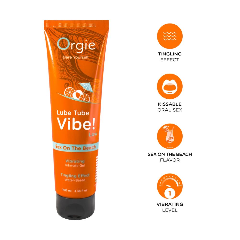 Возбуждающая смазка с эффектом вибрации "LUBE TUBE VIBE! - SEX ON THE BEACH", Orgie