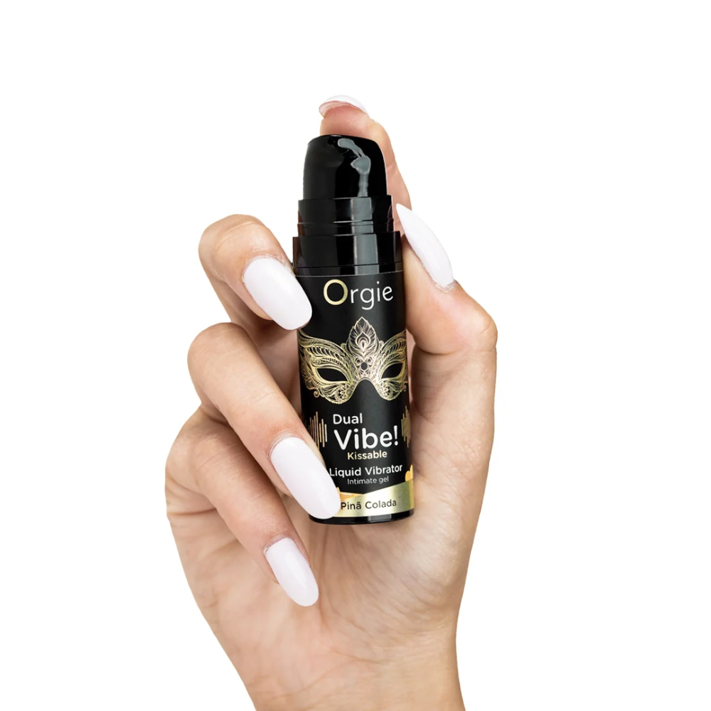 Жидкий вибратор c эффектом покалывания "DUAL VIBE! KISSABLE PINA COLADA", Orgie