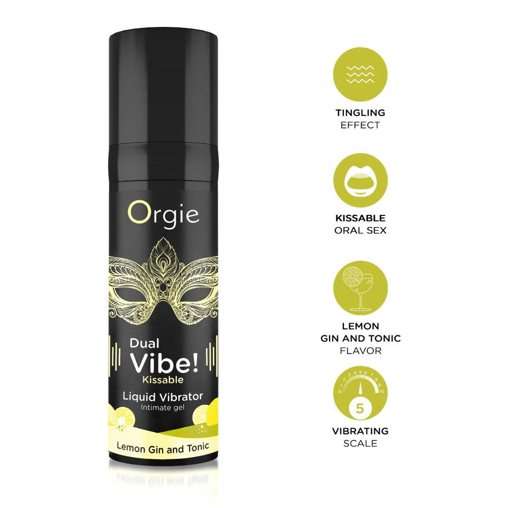 Жидкий вибратор c эффектом покалывания "DUAL VIBE! LEMON GIN AND TONIC", Orgie