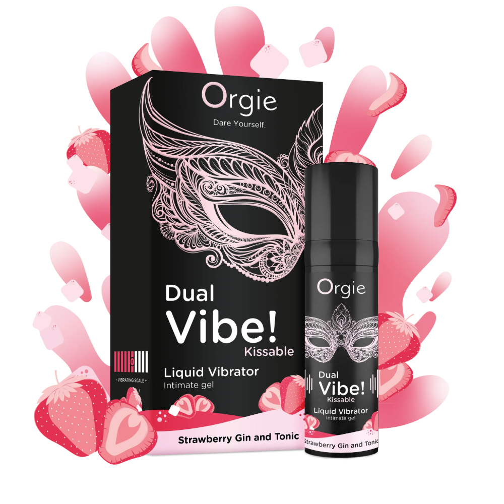 Жидкий вибратор c эффектом покалывания "DUAL VIBE! KISSABLE STRAWBERRY GIN AND TONIC", Orgie
